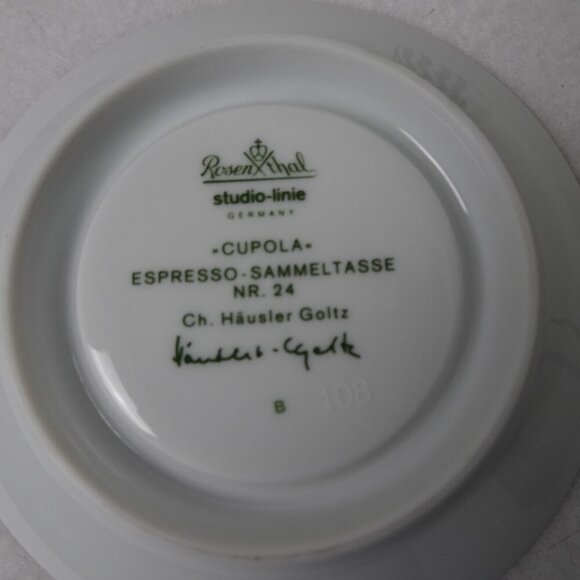 Rosenthal Studio-Line Cupola Espresso Cup Saucer Espresso Sammeltasse 24 Signed - Picture 7 of 10